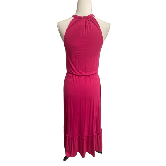 Rachel Zoe Fuchsia Pink Halter Maxi Dress Tiered Hem NWT Size Small - Picture 11 of 14